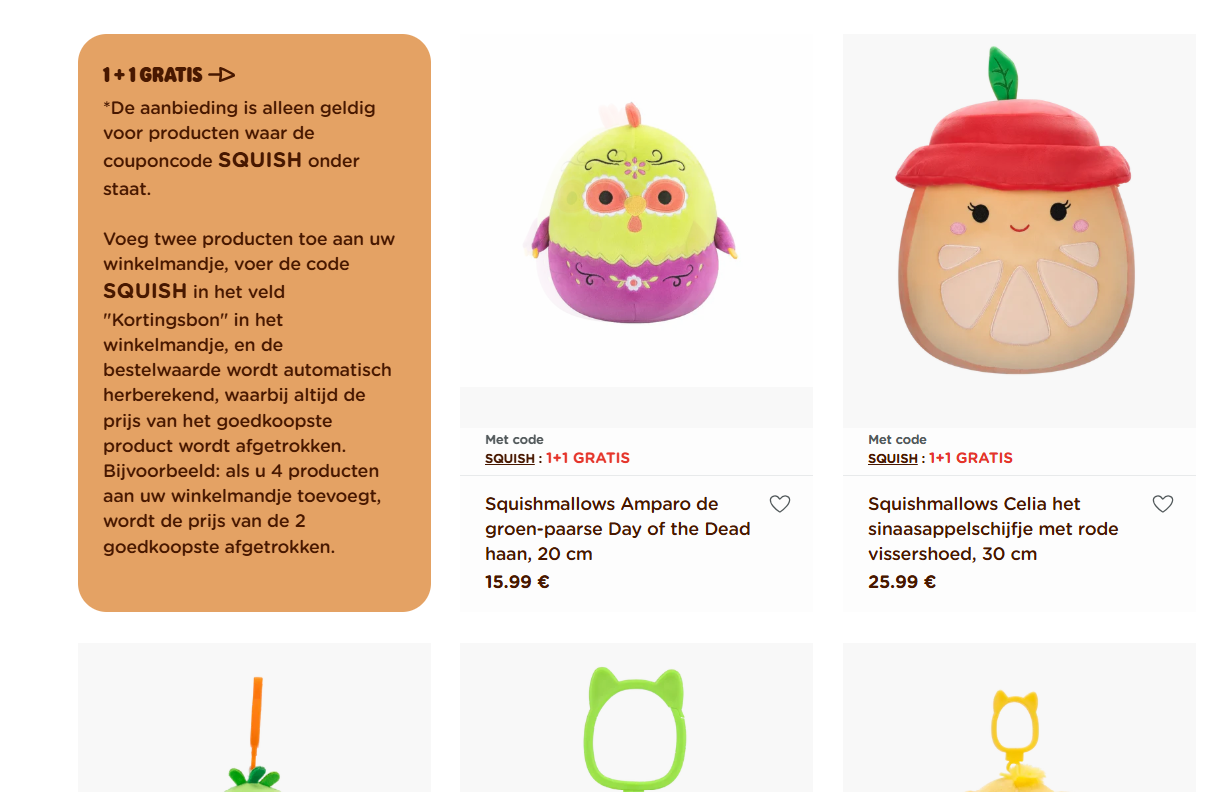 Squish mallow 1 + 1 gratis bij Dedoles!