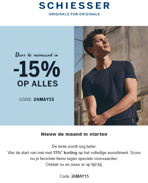 Schiesser: 15% korting