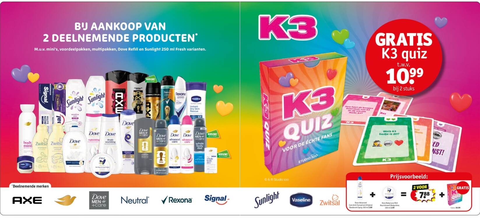 Gratis k3 quiz bij 2 deelnemende producten bij Kruidvat