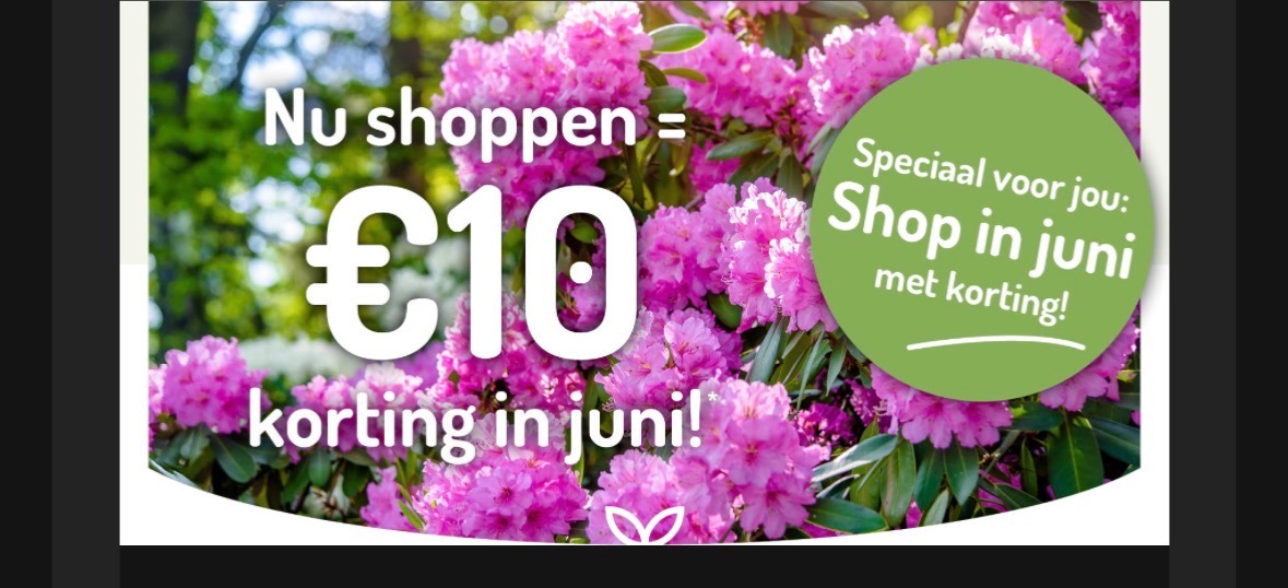 Nu shoppen = €10 korting in juni