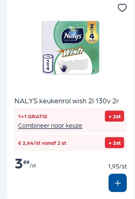 Nalys keukenrol wish 2L - 130 vellen - 2 rollen in promo