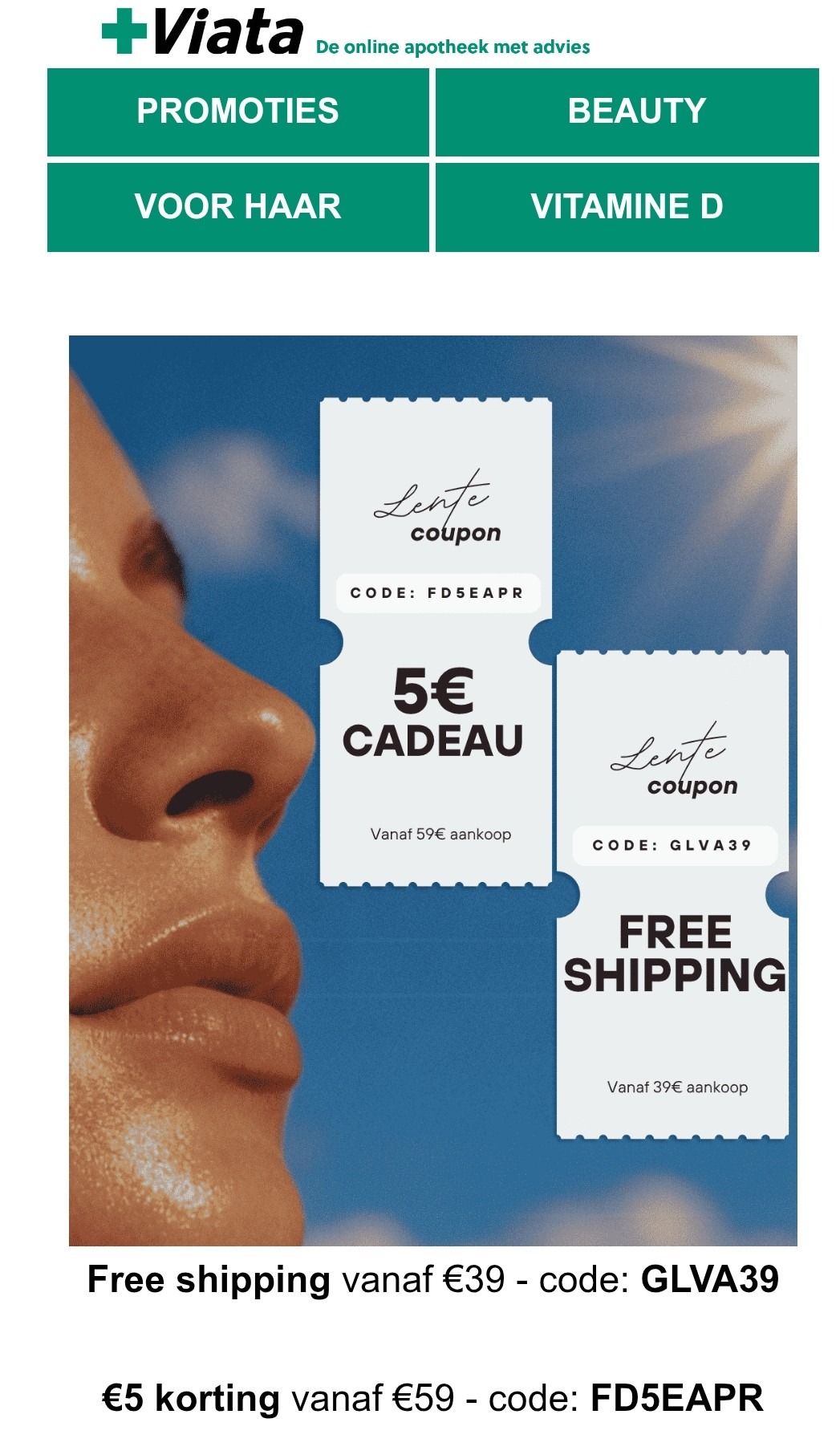 Viata: gratis verzending en €5 korting