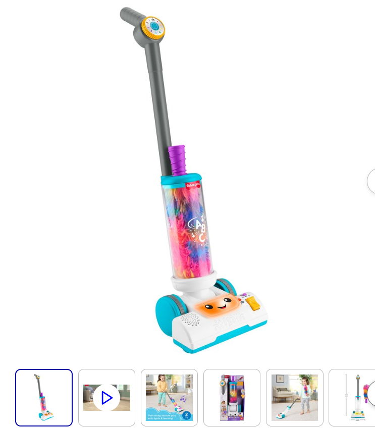 Fisher-Price Leerplezier 2-in-1 Stofzuiger met Stoffer en Lichtjes en Muziek