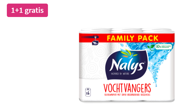 12 keukenrollen Nalys voor 5,49 euro