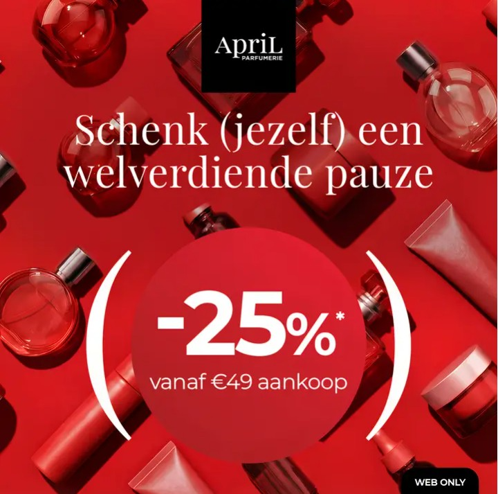 -25% bij April beauty op 1 mei