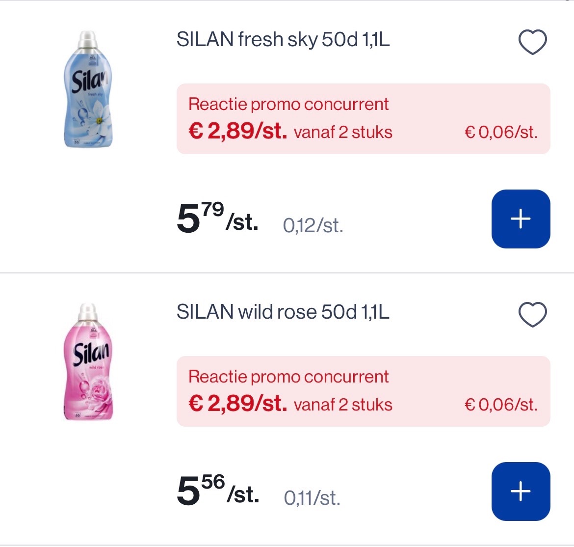 Silan wasverzachters -50% Bij okay
