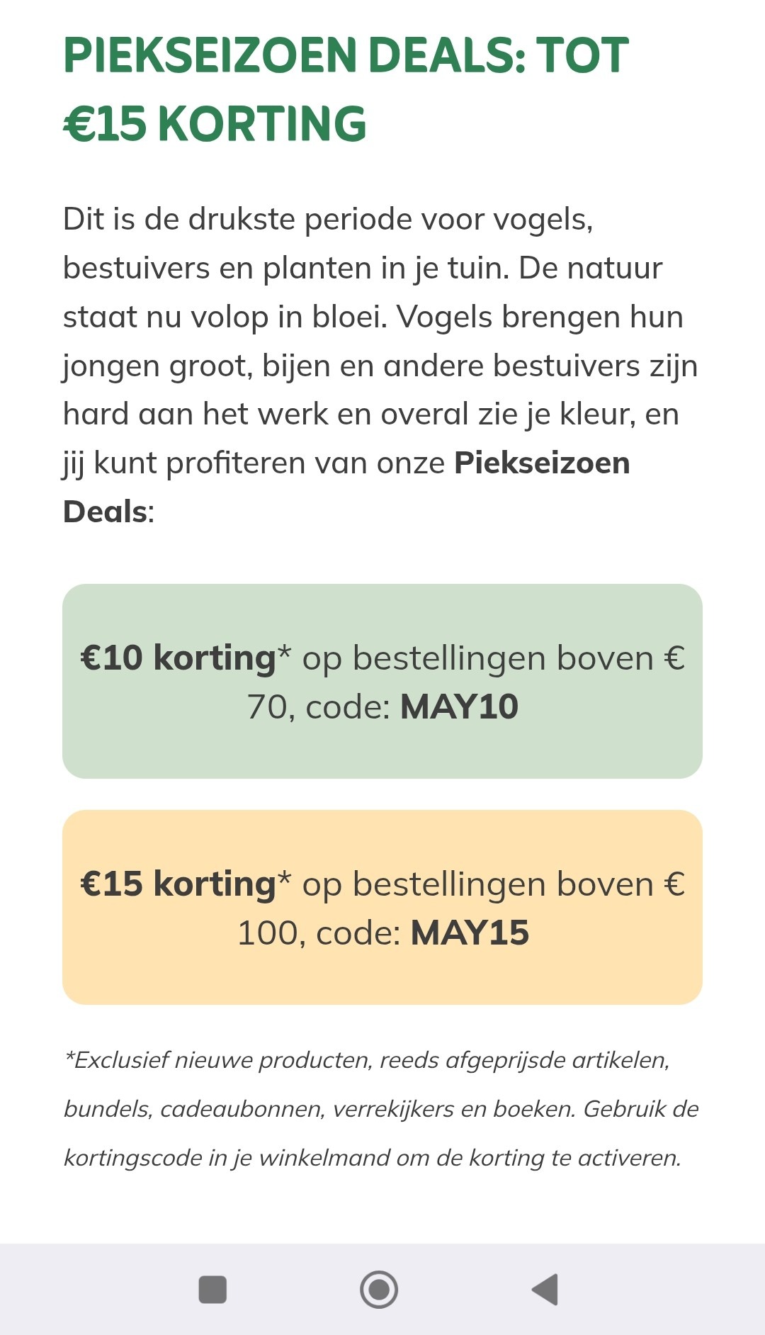 Tot €15 korting bij Vivara