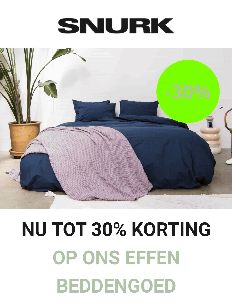 Tot 30% korting op effen beddengoed