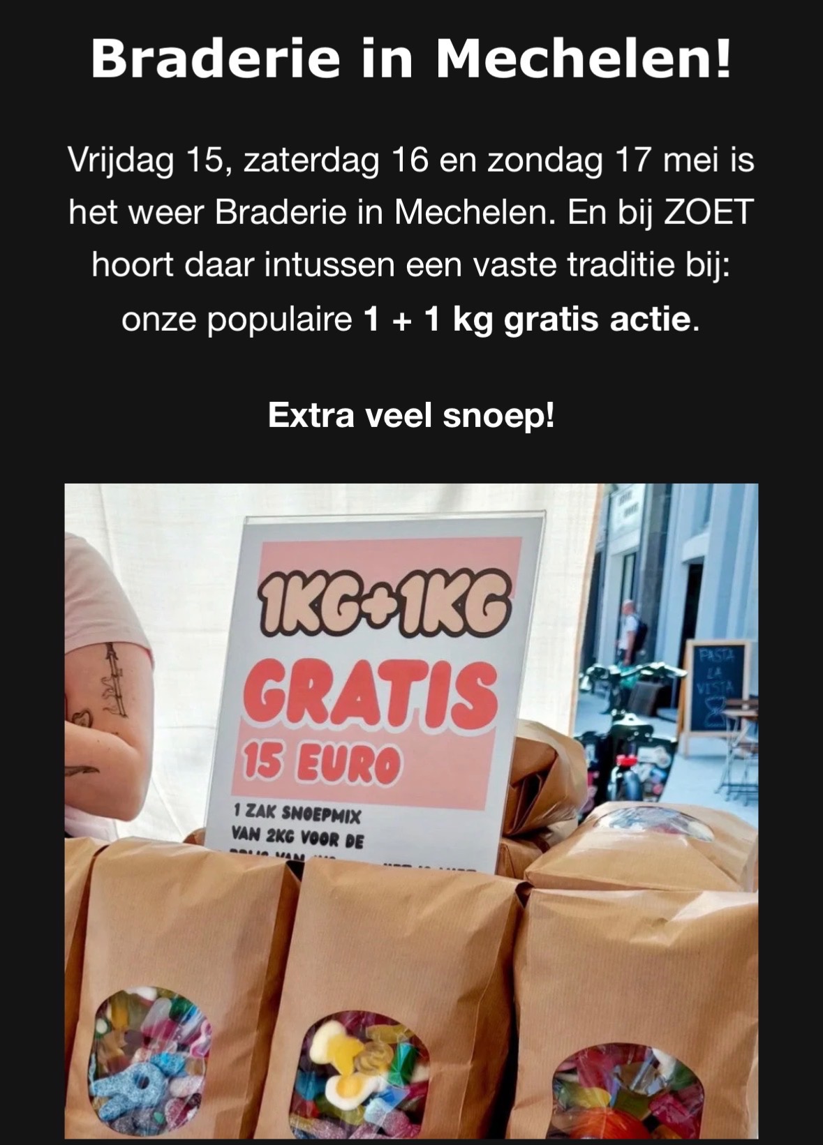 Braderie snoepkoopje Mechelen