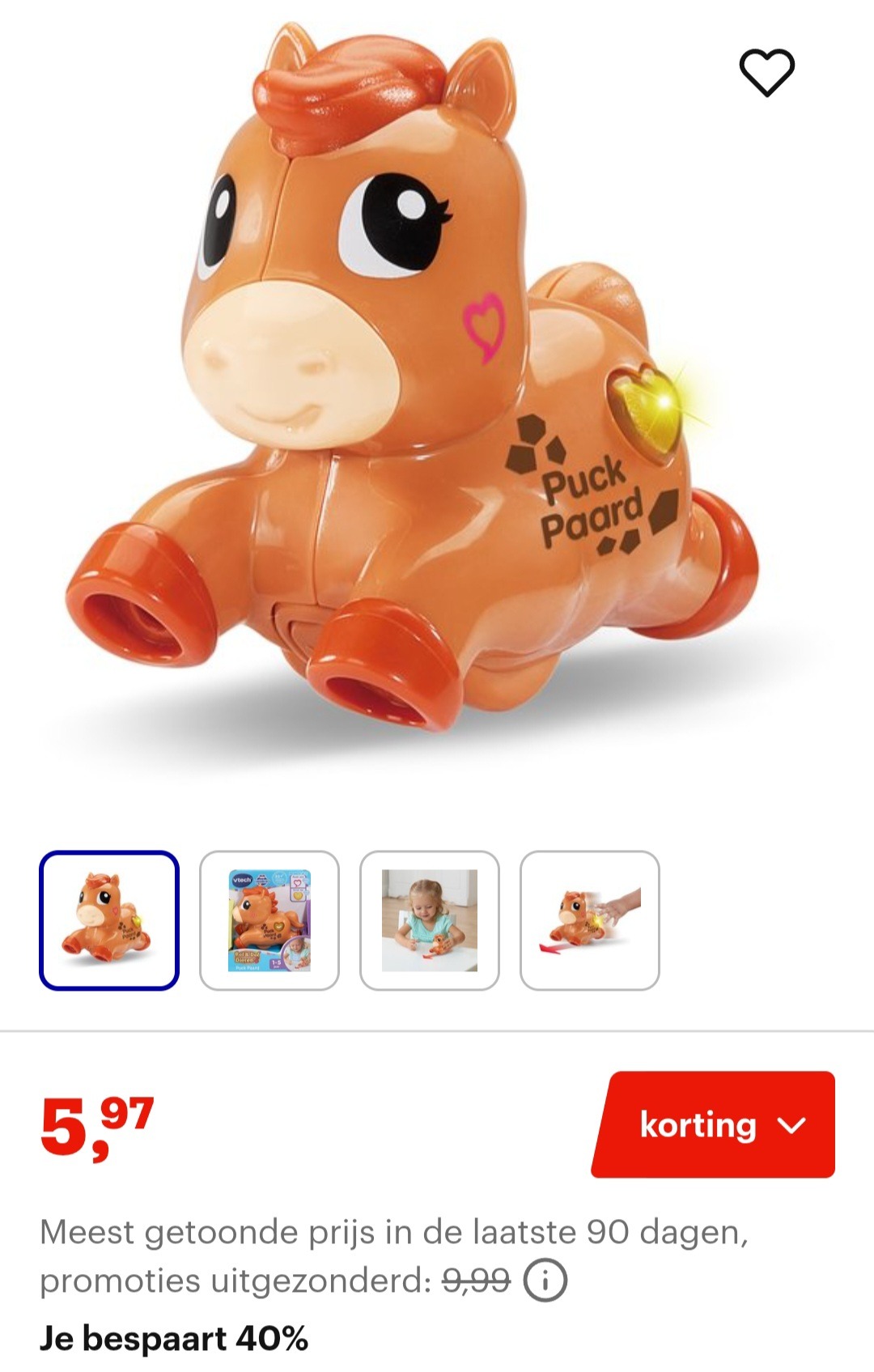 -40% VTech Rol & Dol Dieren Puck Paard