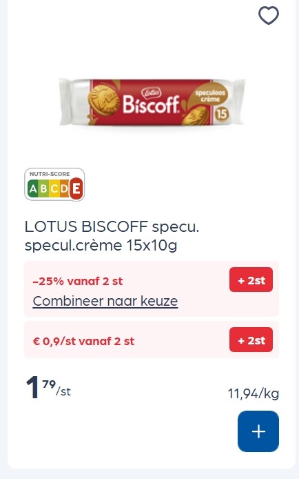 Lotus biscoff gevulde Speculoos in promo