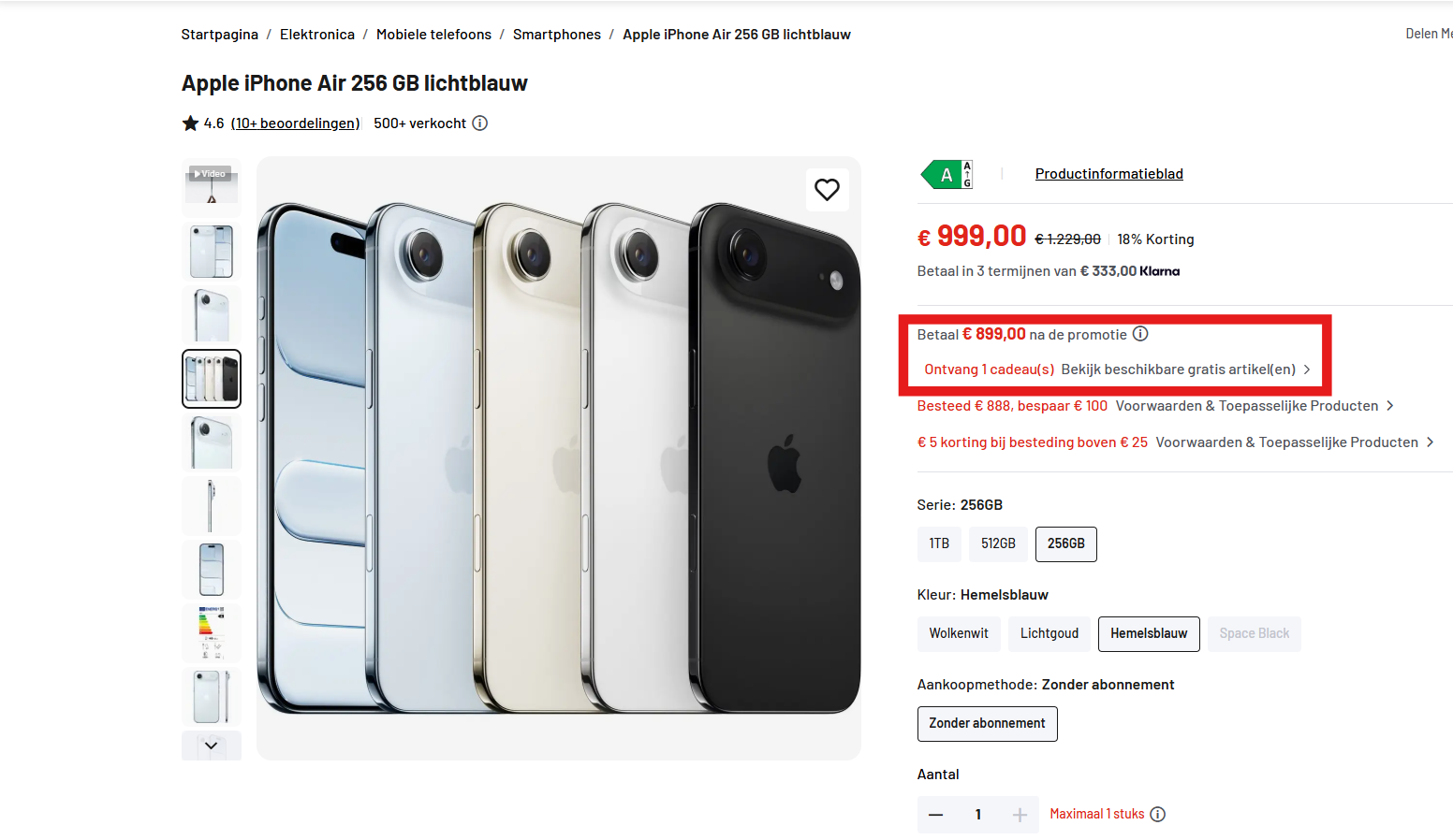 iPhone Air €100 coupon en gratis hoesje erbij
