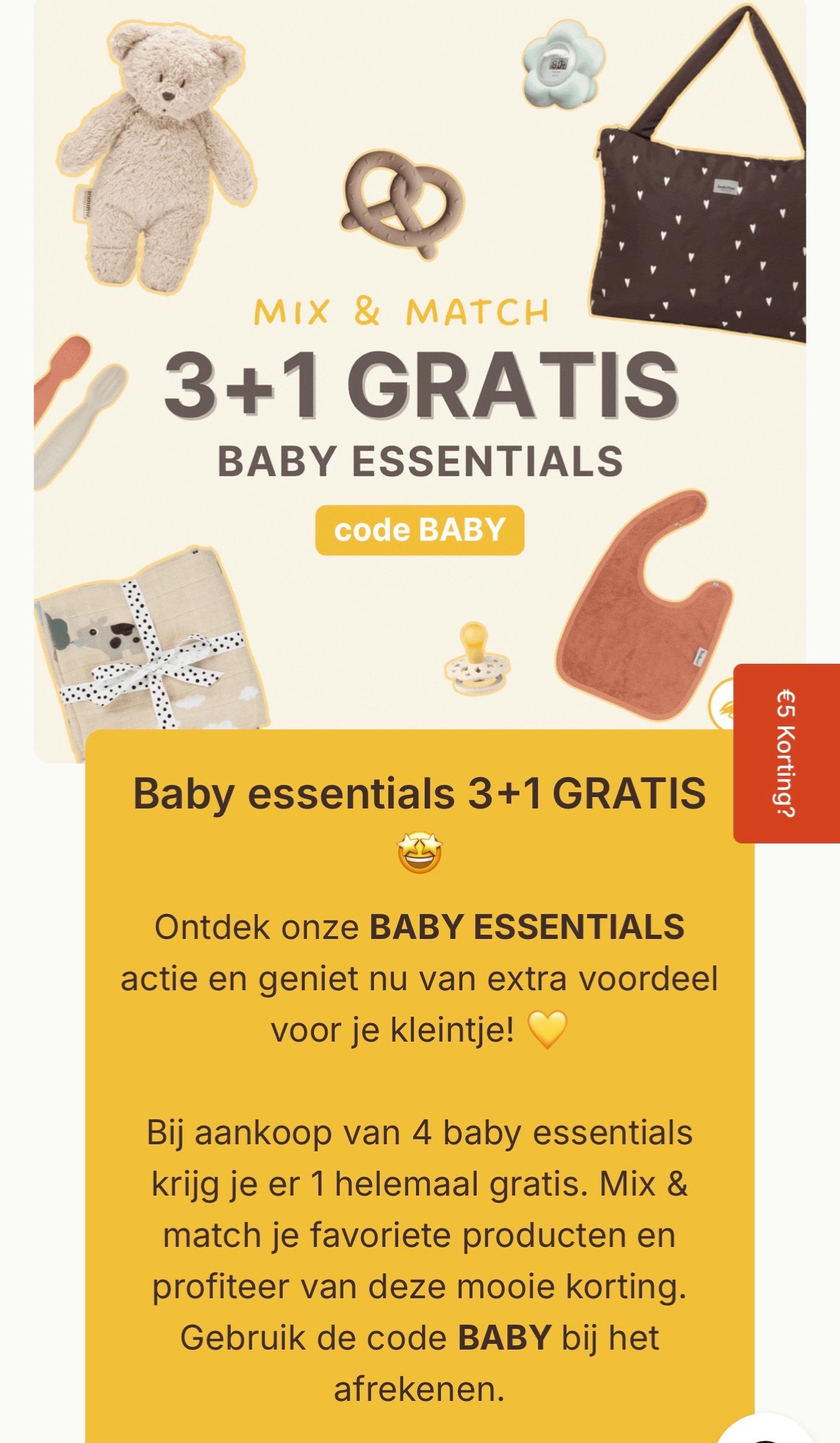 Baby essentials 3+1 GRATIS