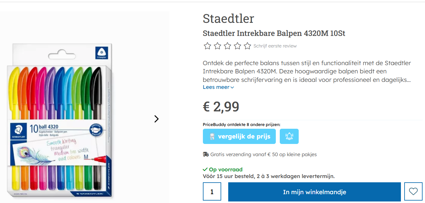 Staedtler set 4320M 10 balpennen goedkoop bij Multibazar