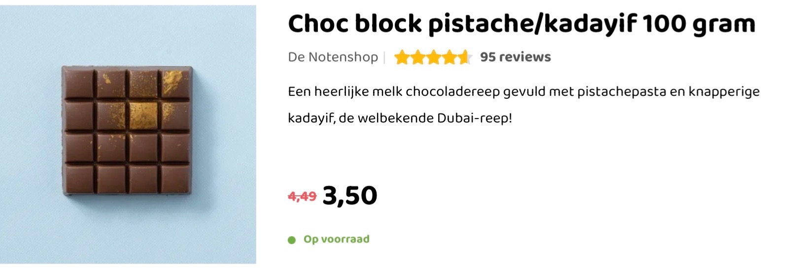 Choc block pistache/kadayif