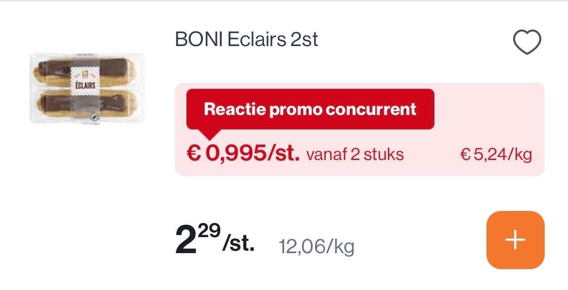 Boni eclair 2 stuks voor slechts 0,99€