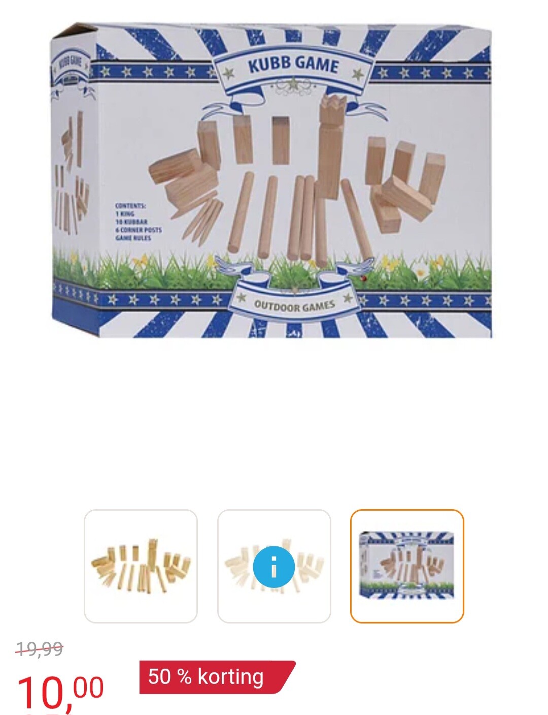 -50% Kubb Set Hout FSC, 21dlg.