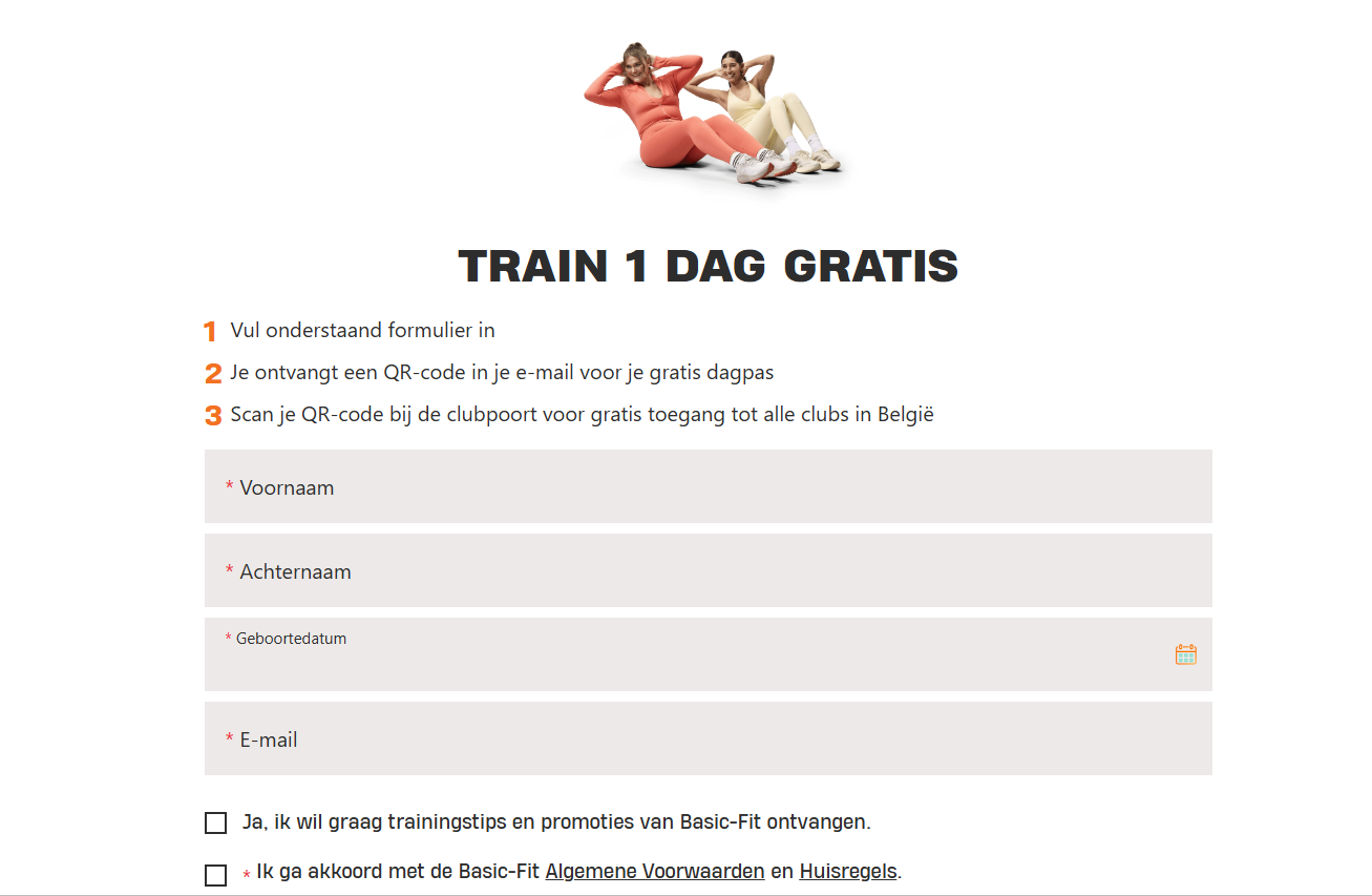 Gratis dagpas bij basic fit