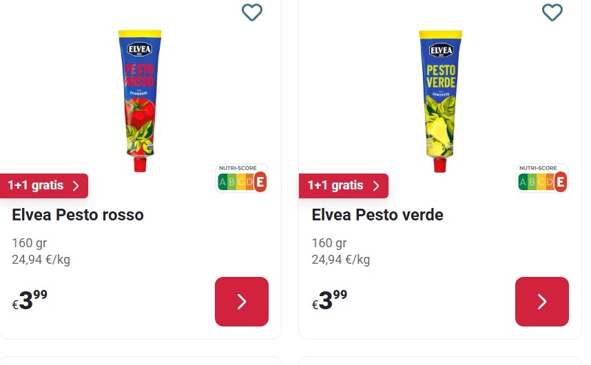 Elvea pesto 1+1 gratis + coupon bij Delhaize