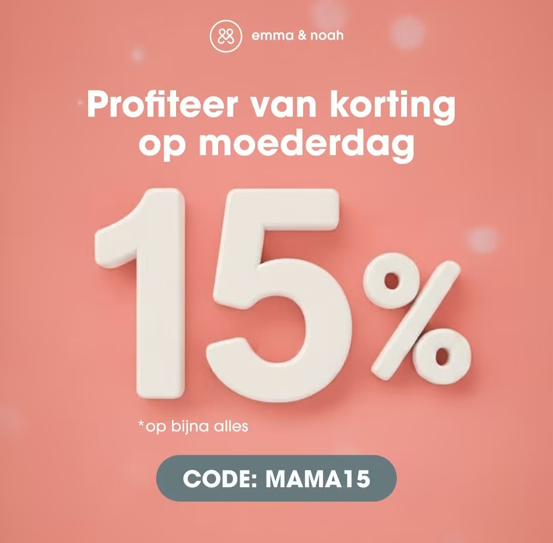 15% korting op bijna alles bij emma & noah