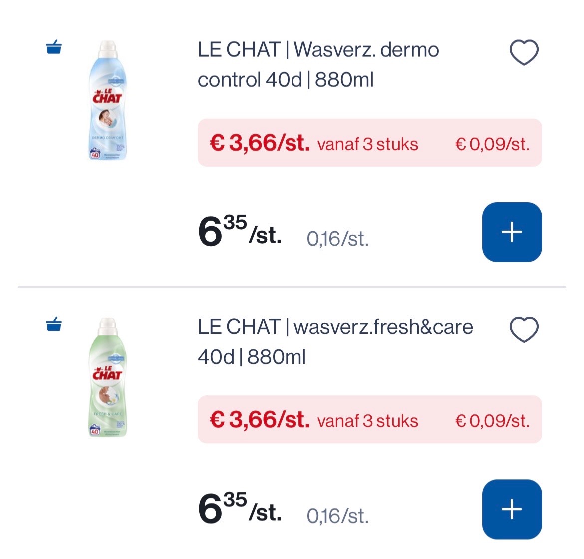 Le chat wasverzachter goedkoper + geen servicekost