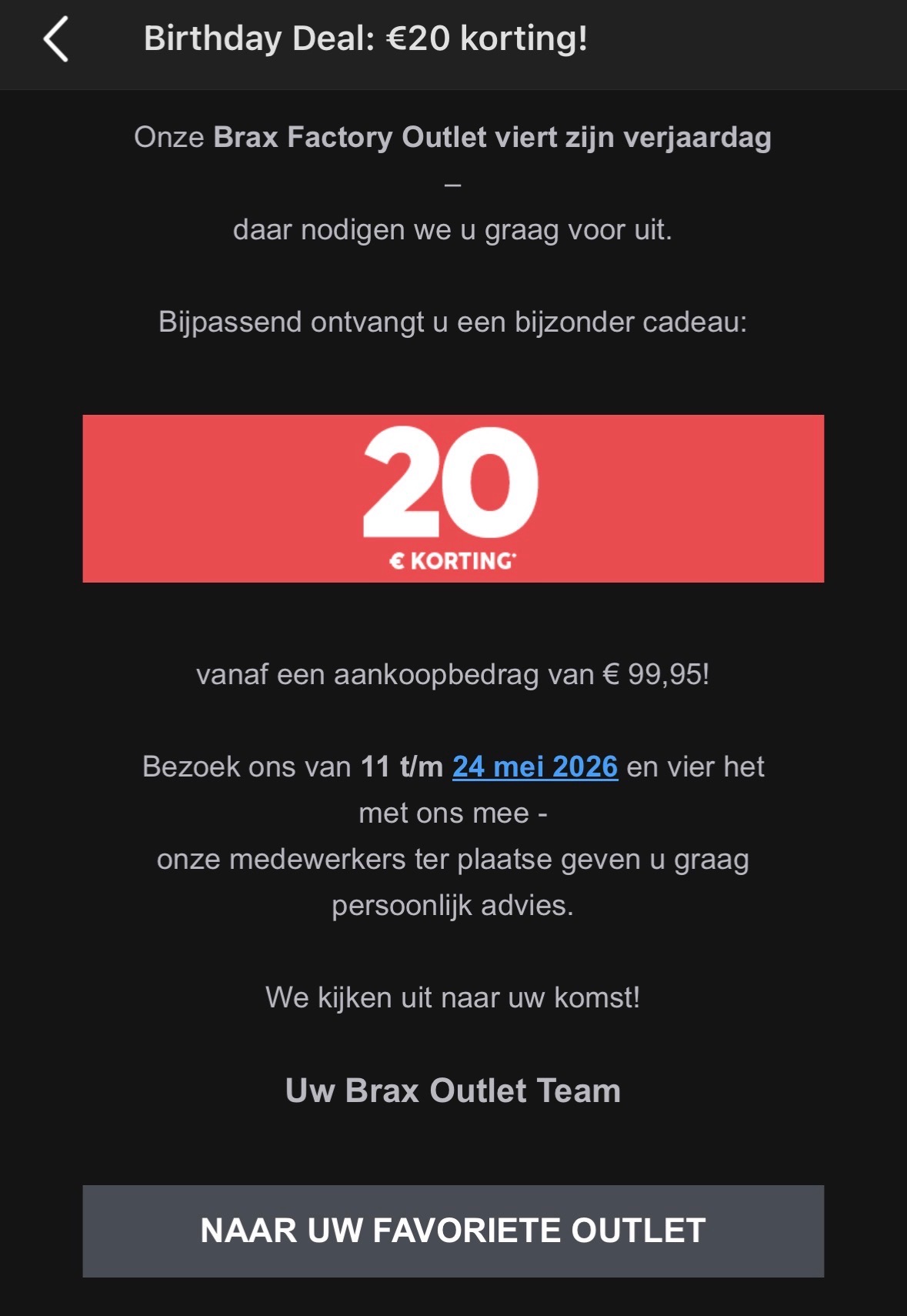 -€20 bij Brax outlet