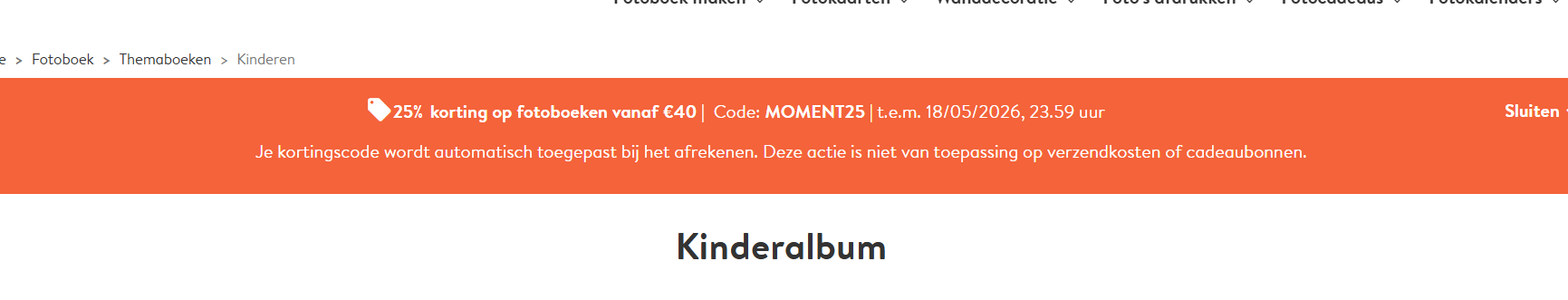 25% korting op fotoboeken vanaf €40 bij Albelli