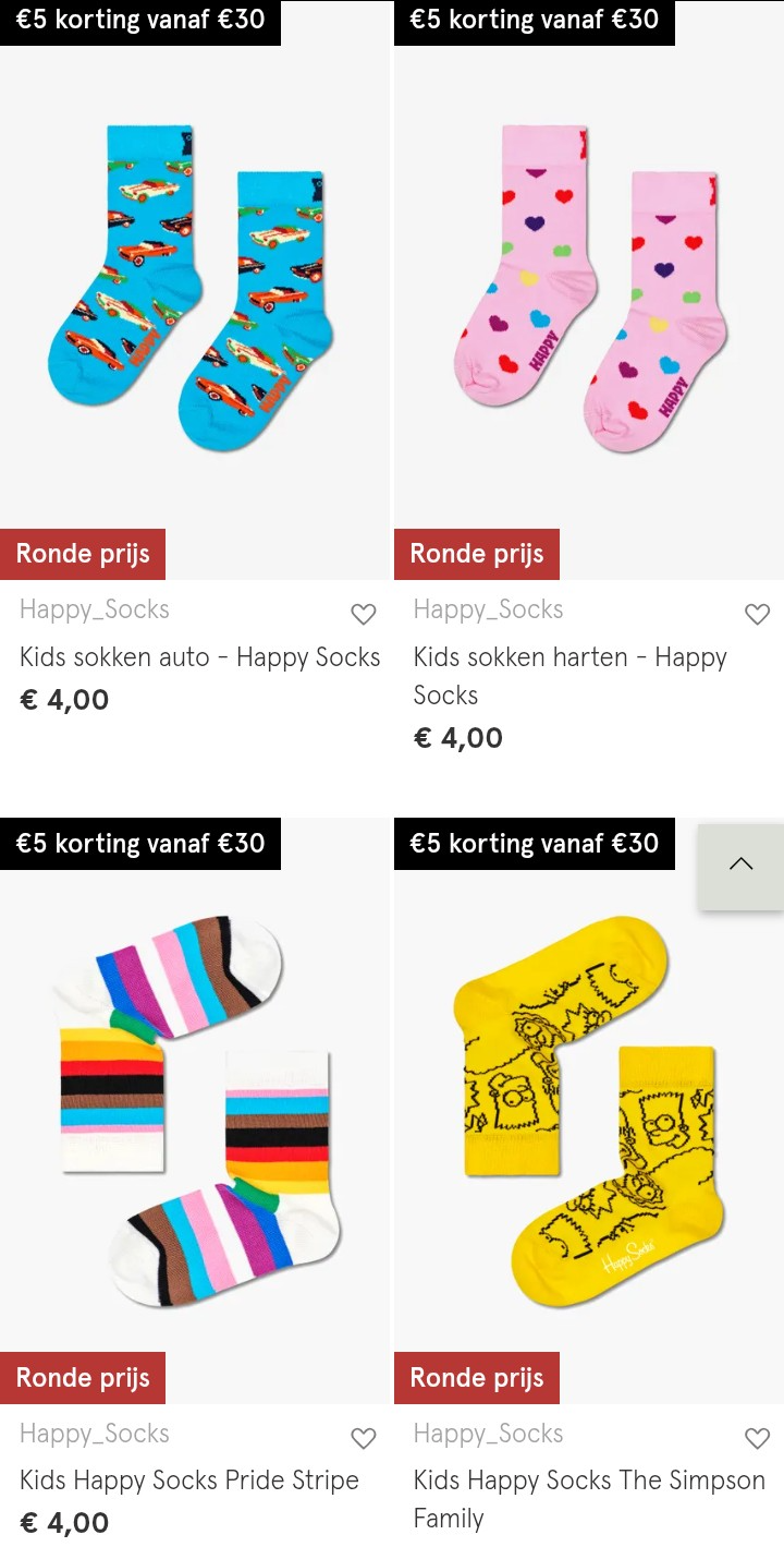 Happy socks sale + €5,00 extra korting 🧦
