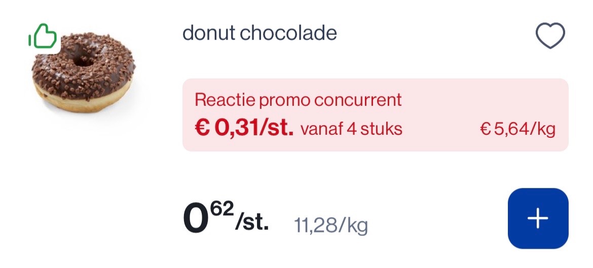 Chocolade donut -50% bij okay