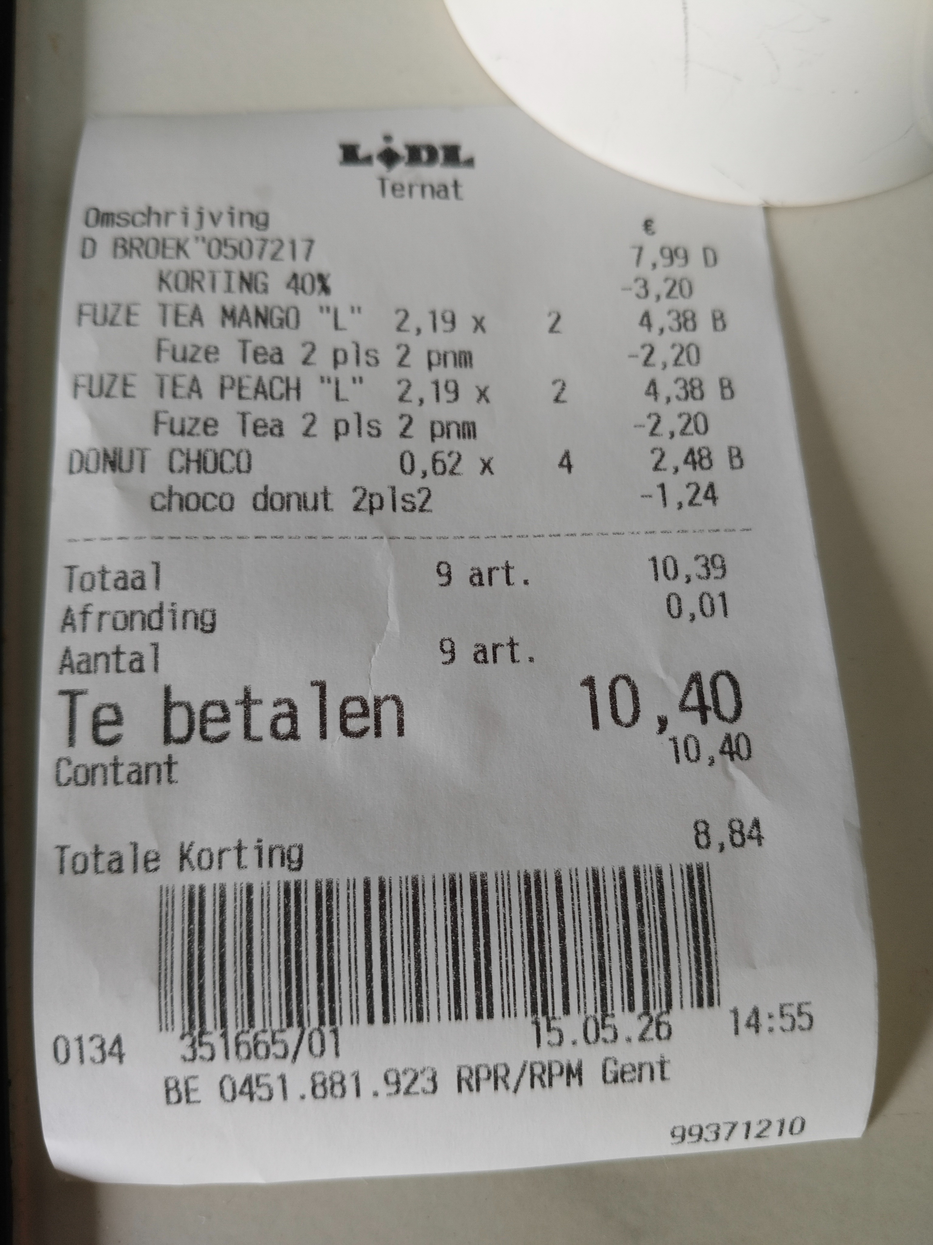 Fuze tea en donuts chocolade 2 + 2 gratis bij Lidl