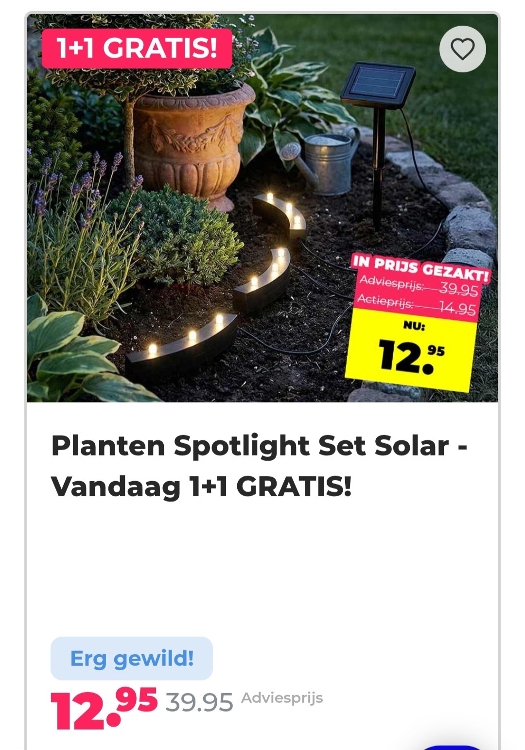 Planten spotlight set solar. Nu 1+1 gratis