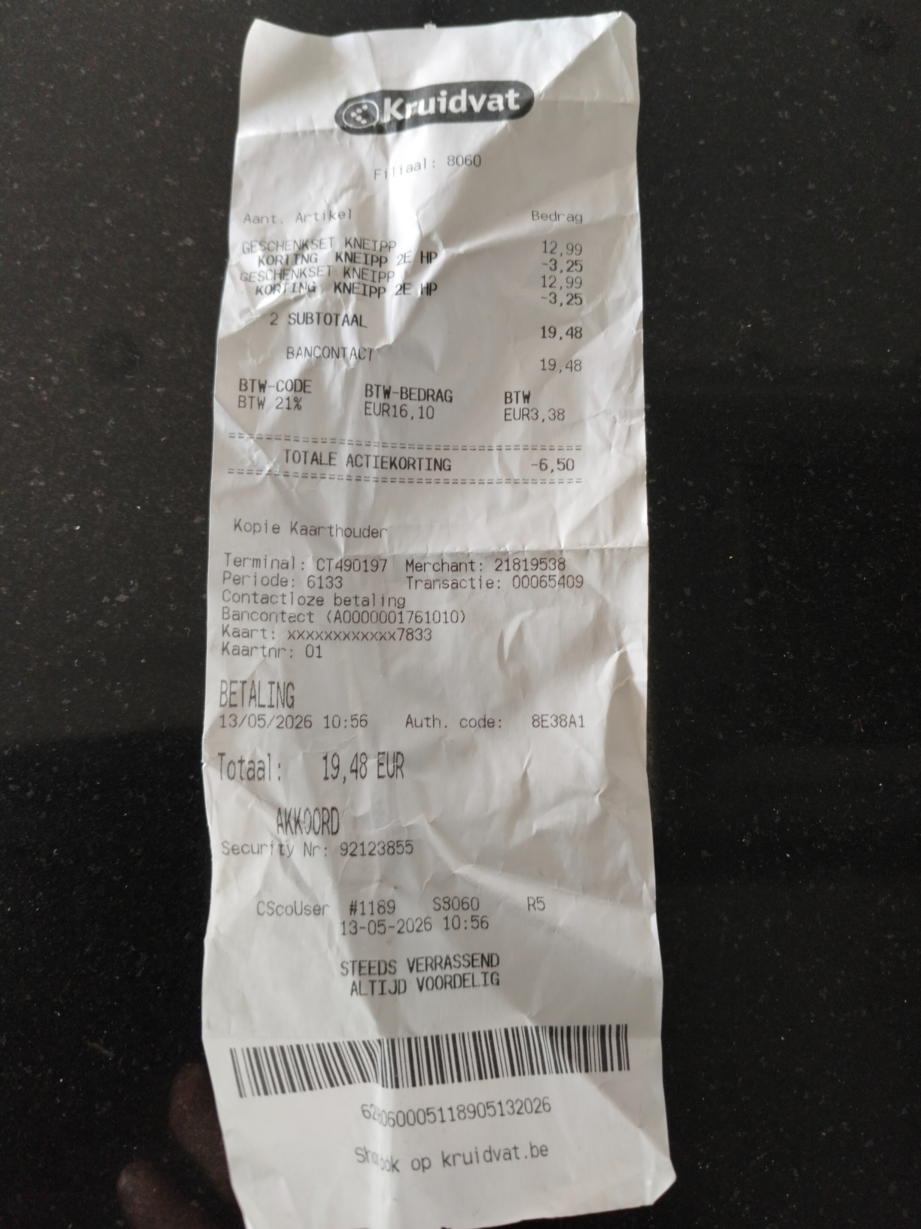 Kruidvat Kneipp 2de aan 50% korting