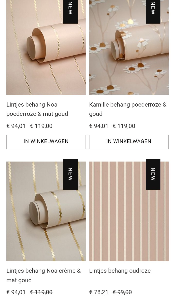-21% op behangpapier, beddengoed en accessoires