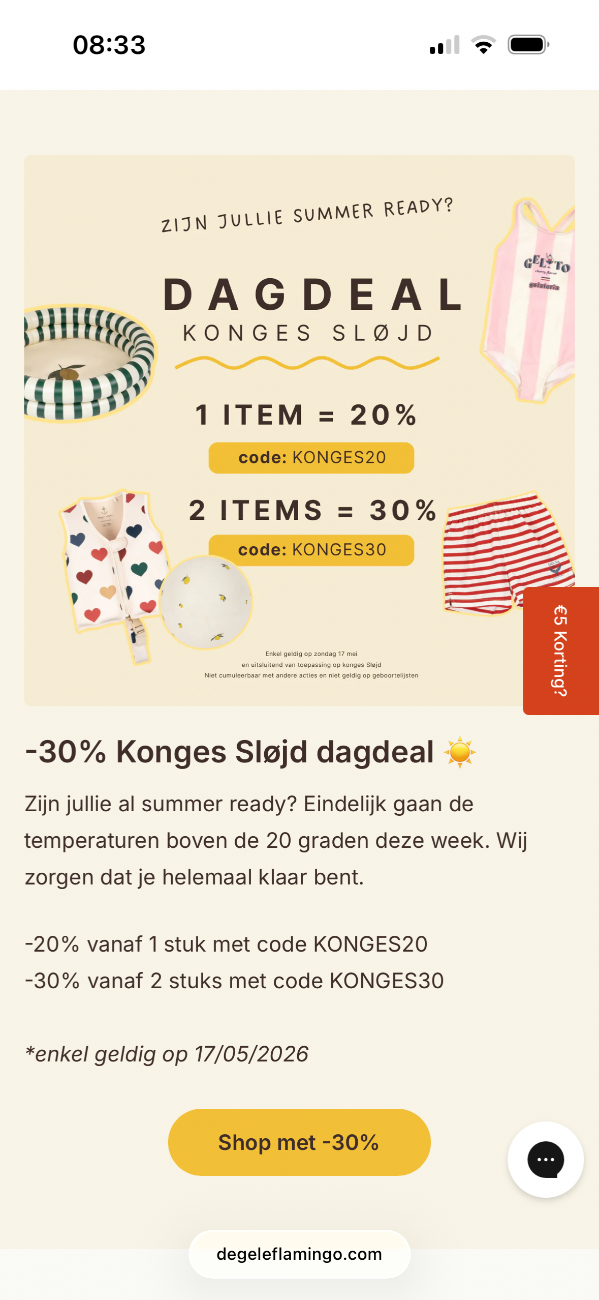 30% Konges Sløjd dagdeal ☀️