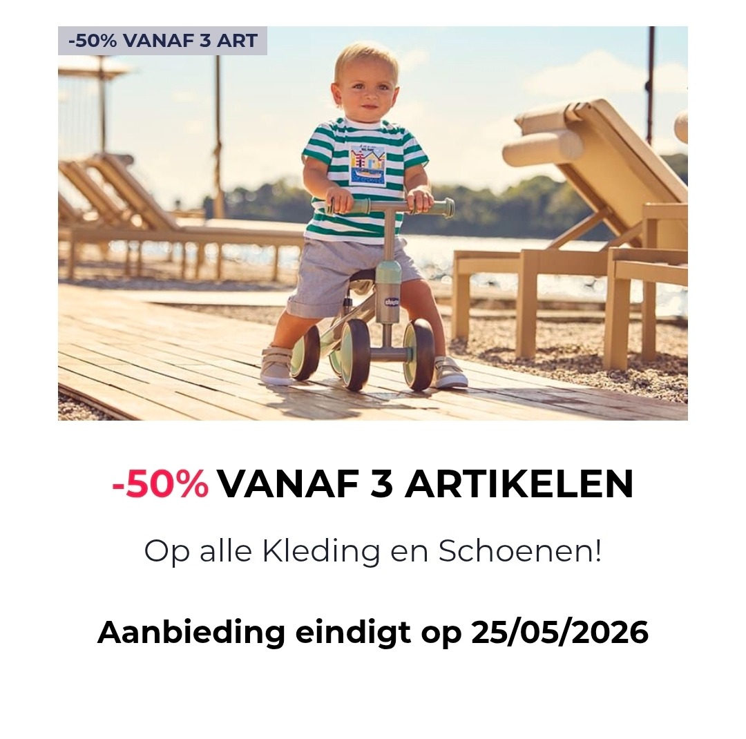 ALLE kleding en schoenen -50% vanaf 3 stuks