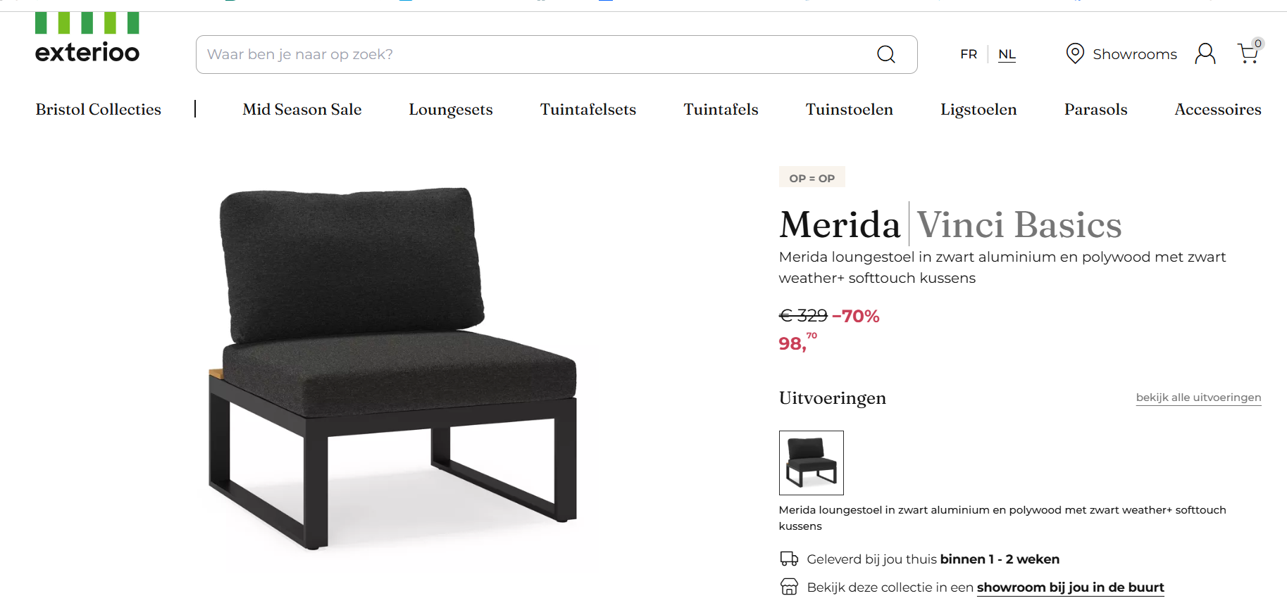 Exterioo Merida Vinci Basics loungestoel -70%