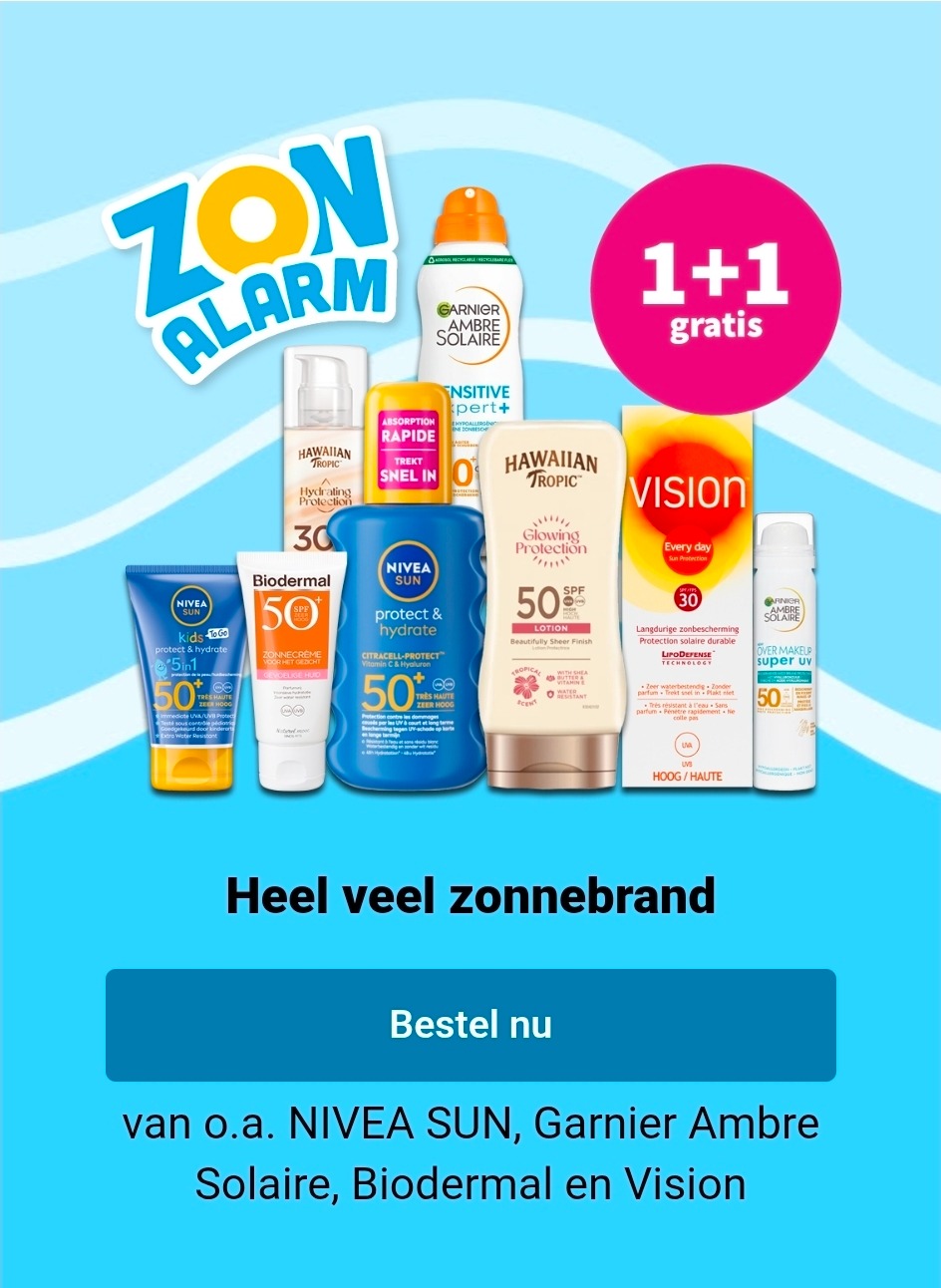 1+1 gratis en 2e halve prijs op zonnebrand 🌞