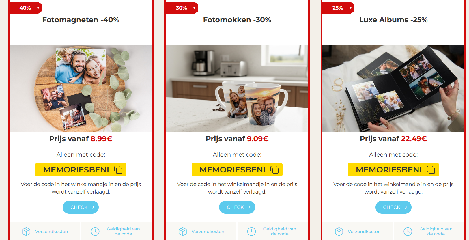 Geniet van aanbiedingen tot 50% op verschillende soorten fotoproducten!