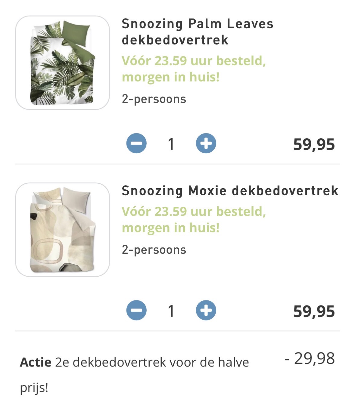 Dekbedovertrek actie
