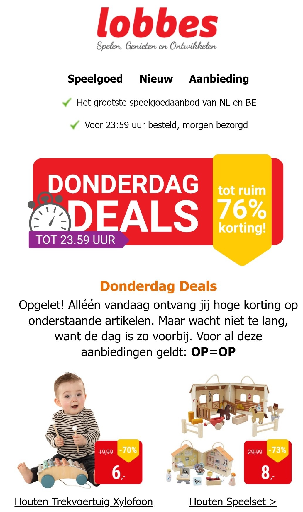 Lobbesspeelgoed.be: tot 67%