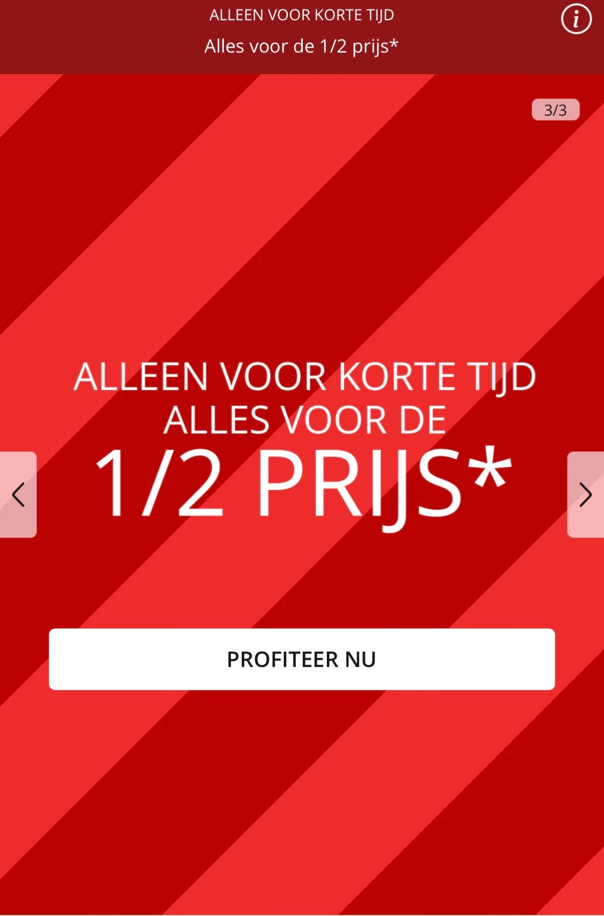 Alles voor de 1/2 prijs