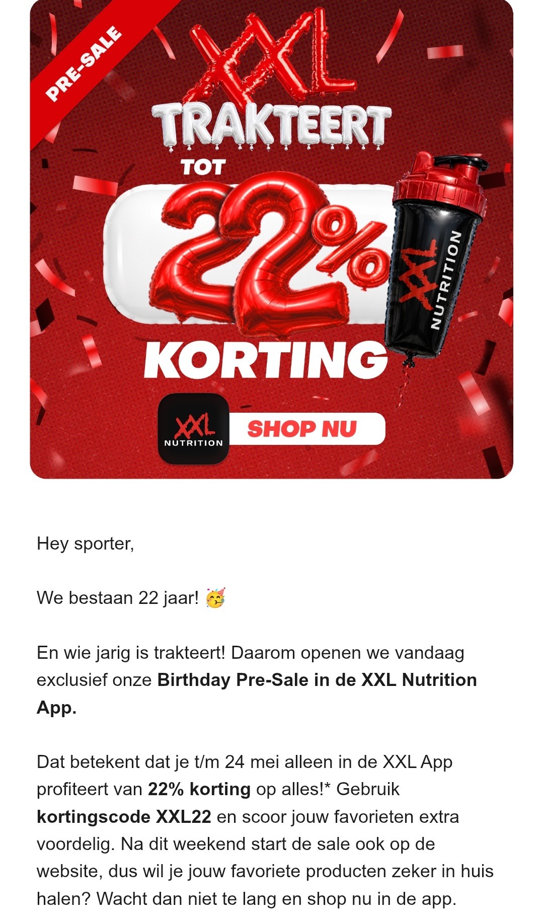Xxl Nutrition: 22% korting