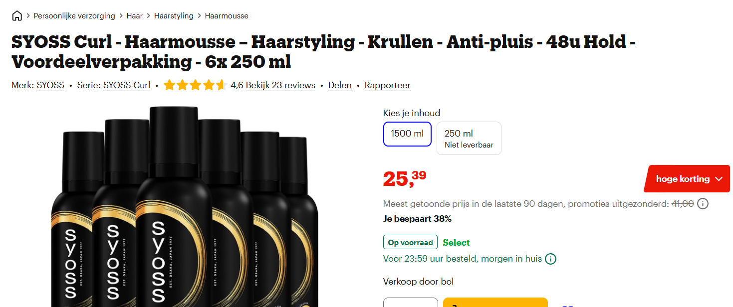 SYOSS Curl - Haarmousse 6x 250 ml