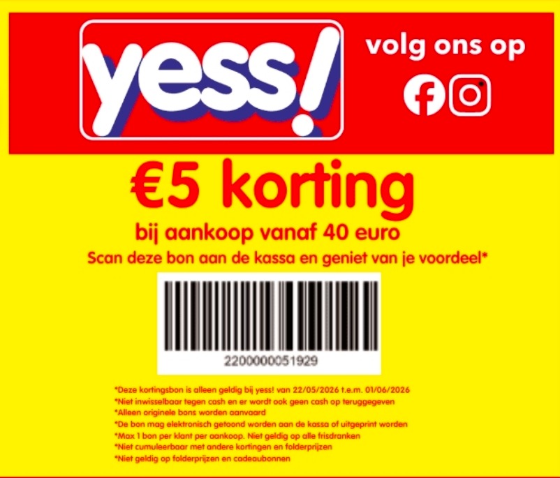 €5 korting bij aankoop vanaf 40 euro
