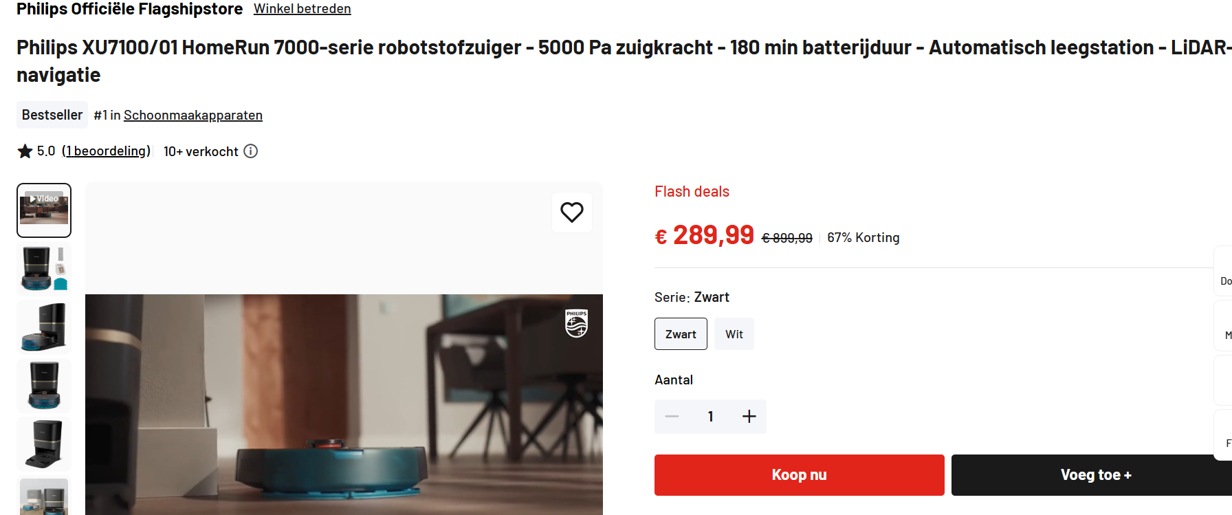 Philips XU7100/01 HomeRun 7000-serie robotstofzuiger - 5000 Pa zuigkracht