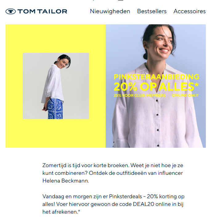 Tom Tailor: 20% korting