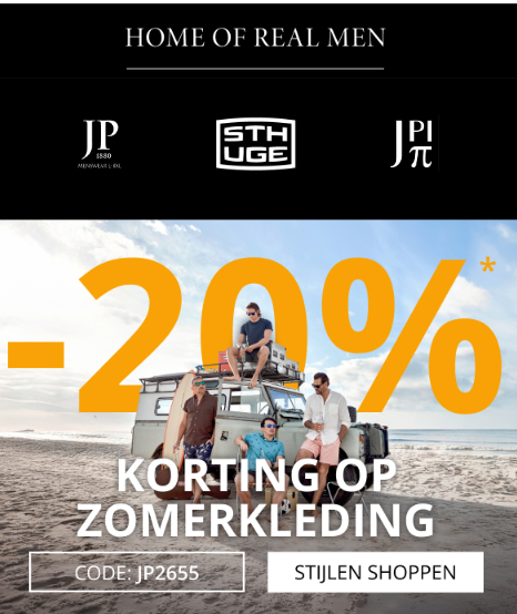 JP1880: -20% korting op zomerkleding