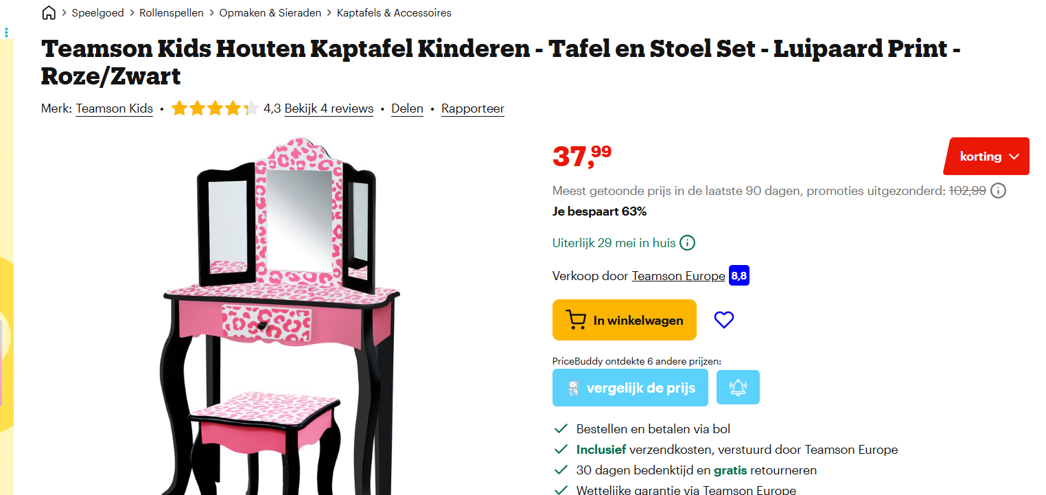 Kids kaptafel set of speelkeuken tot -63%
