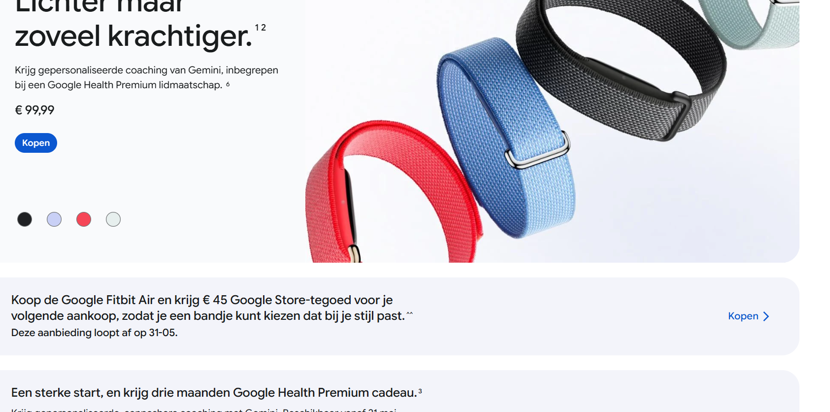 Google Fitbit Air: lanceringsactie
