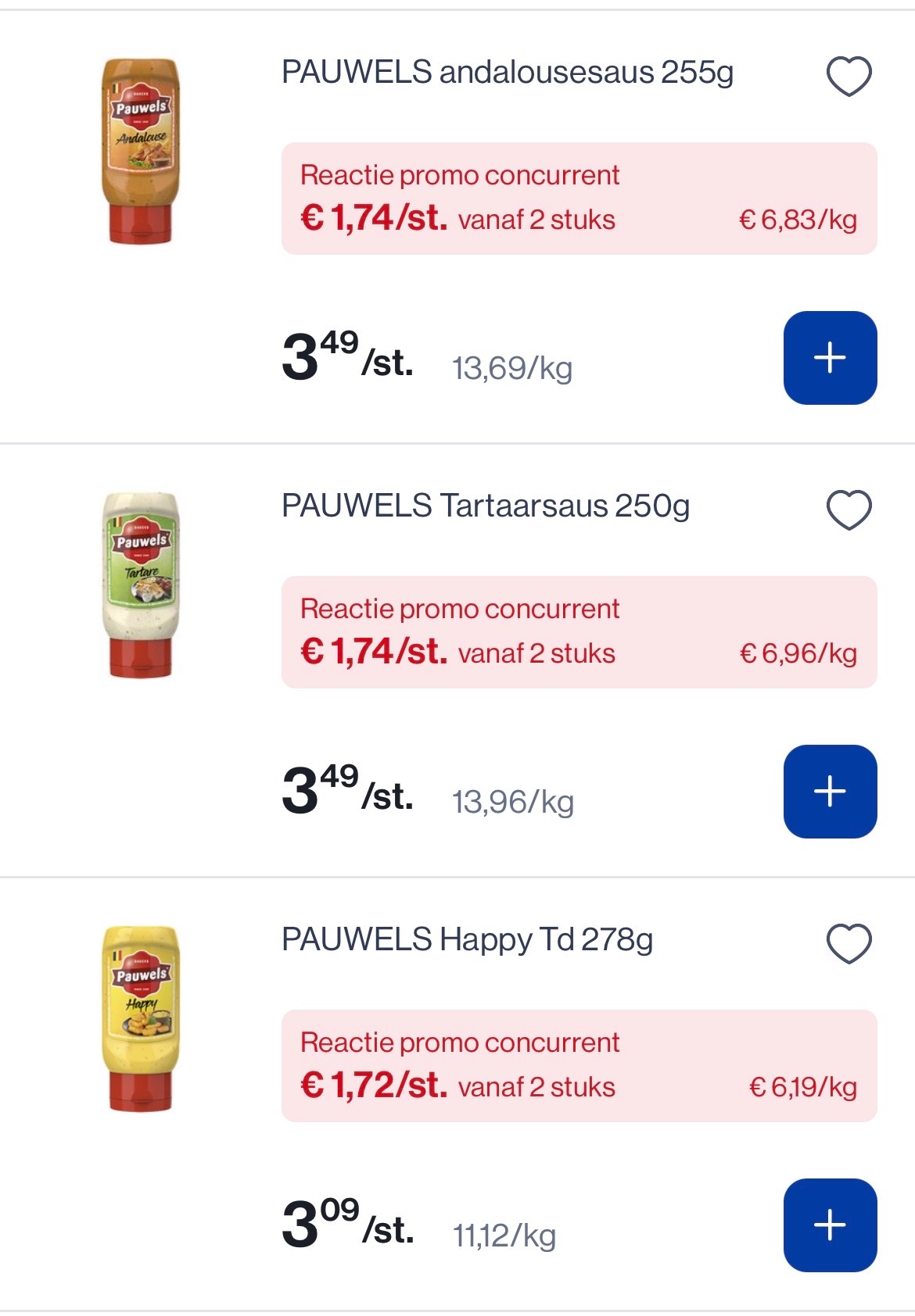 Pauwels sauzen in knijpfles -50% bij okay